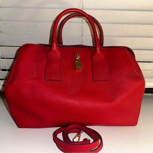 Medium Furla Handbag with Crossbody Strap in Red